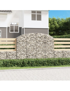 Cesto Gabbione ad Arco 200x30x140/160 cm Ferro Zincato