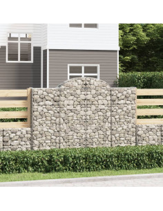 Cesto Gabbione ad Arco 200x30x140/160 cm Ferro Zincato