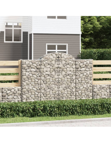 Cesto Gabbione ad Arco 200x30x140/160 cm Ferro Zincato