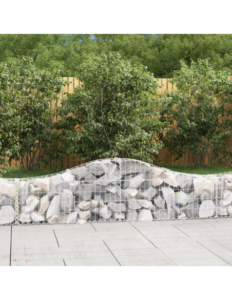 Cesto Gabbione ad Arco 200x30x40/60 cm Ferro Zincato