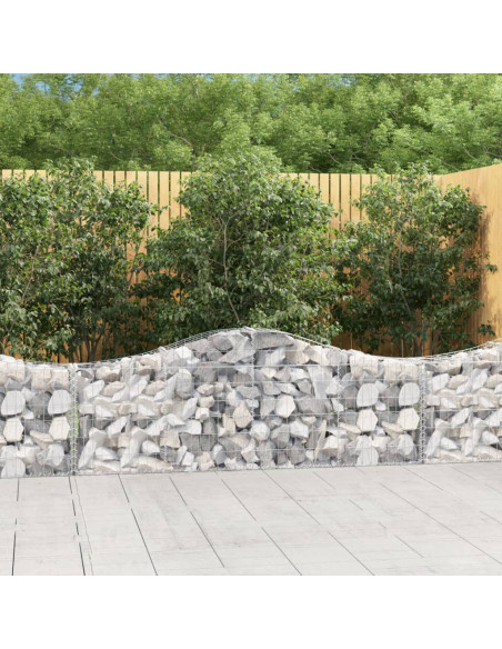 Cesto Gabbione ad Arco 200x30x60/80 cm Ferro Zincato