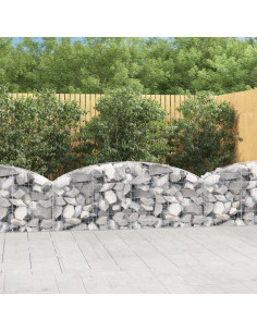 Cesto Gabbione ad Arco 200x30x60/80 cm Ferro Zincato