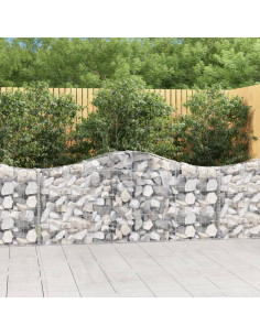 Cesto Gabbione ad Arco 200x30x80/100 cm Ferro Zincato