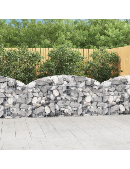 Cesto Gabbione ad Arco 200x30x80/100 cm Ferro Zincato