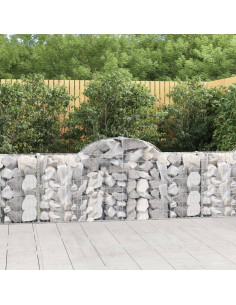 Cesto Gabbione ad Arco 200x30x80/100 cm Ferro Zincato