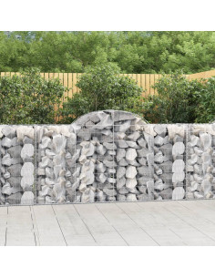 Cesto Gabbione ad Arco 200x50x100/120 cm Ferro Zincato