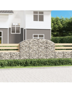 Cesto Gabbione ad Arco 200x50x120/140 cm Ferro Zincato