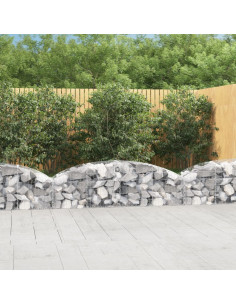 Cesto Gabbione ad Arco 200x50x40/60 cm Ferro Zincato