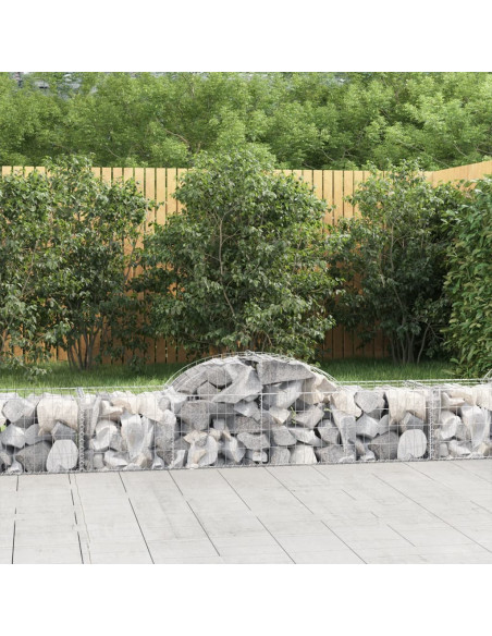 Cesto Gabbione ad Arco 200x50x40/60 cm Ferro Zincato