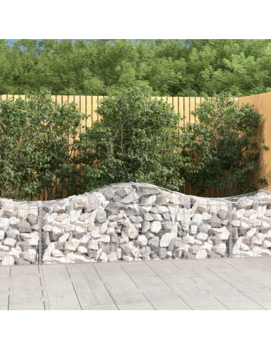 Cesto Gabbione ad Arco 200x50x60/80 cm Ferro Zincato