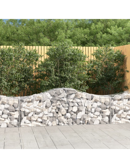 Cesto Gabbione ad Arco 200x50x60/80 cm Ferro Zincato