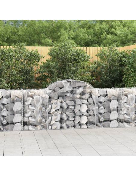 Cesto Gabbione ad Arco 200x50x80/100 cm Ferro Zincato
