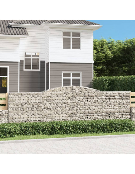 Cesto Gabbione ad Arco 400x30x120/140 cm Ferro Zincato