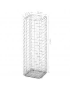Cesto Gabbione con Coperchio in Filo Zincato 100 x 30 x 30 cm