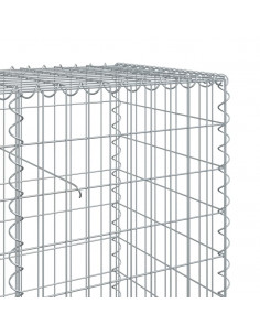 Cesto Gabbione con Copertura 1000x50x100 cm in Ferro Zincato