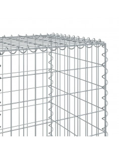 Cesto Gabbione con Copertura 100x50x150 cm in Ferro Zincato