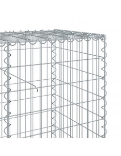 Cesto Gabbione con Copertura 1100x50x100 cm in Ferro Zincato