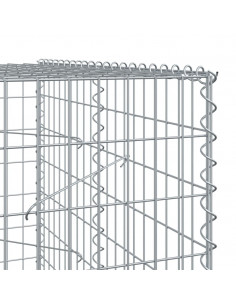 Cesto Gabbione con Copertura 1150x100x200 cm in Ferro Zincato