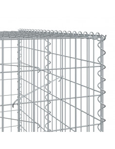 Cesto Gabbione con Copertura 200x100x200 cm in Ferro Zincato