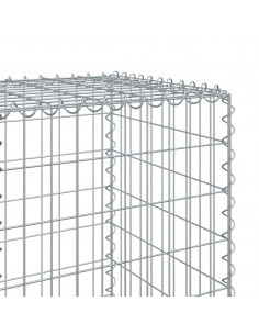 Cesto Gabbione con Copertura 200x50x150 cm in Ferro Zincato