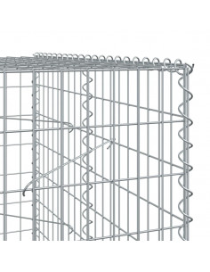 Cesto Gabbione con Copertura 350x100x200 cm in Ferro Zincato