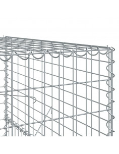 Cesto Gabbione con Copertura 400x100x150 cm in Ferro Zincato