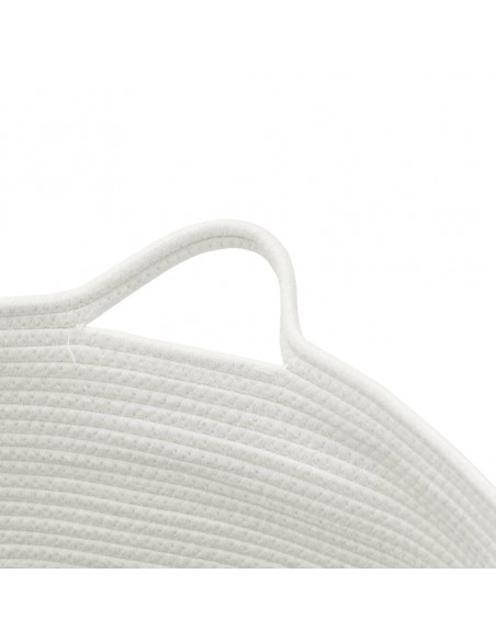 Cesto per Biancheria Beige e Bianco Ø55x36 cm in Cotone