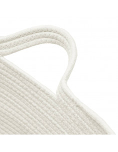 Cesto per Biancheria Beige e Bianco Ø60x36 cm in Cotone