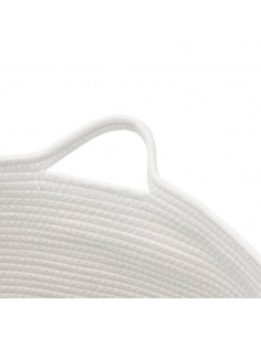 Cesto per Biancheria Grigio e Bianco Ø55x36 cm in Cotone