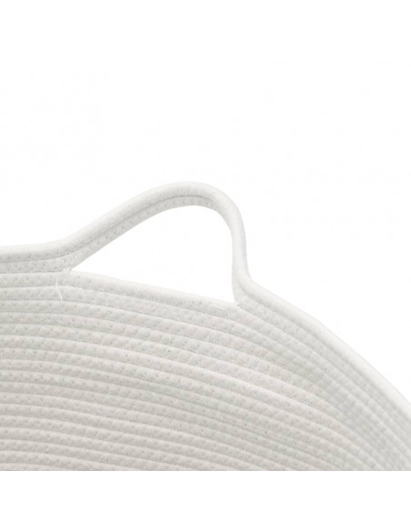 Cesto per Biancheria Grigio e Bianco Ø55x36 cm in Cotone