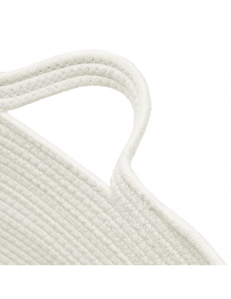 Cesto per Biancheria Grigio e Bianco Ø60x36 cm in Cotone