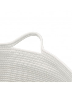 Cesto per Biancheria Marrone e Bianco Ø55x36 cm in Cotone