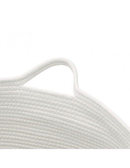 Cesto per Biancheria Marrone e Bianco Ø55x36 cm in Cotone