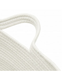 Cesto per Biancheria Marrone e Bianco Ø60x36 cm in Cotone