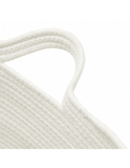Cesto per Biancheria Marrone e Bianco Ø60x36 cm in Cotone