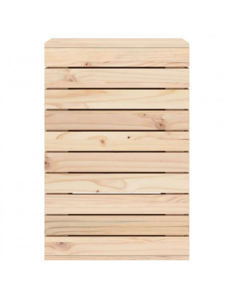 Cesto per Bucato 44x44x66 cm Legno Massello Pino