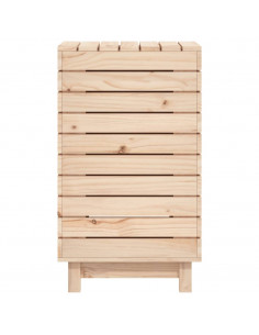 Cesto per Bucato 44x44x76 cm Legno Massello Pino