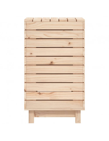Cesto per Bucato 44x44x76 cm Legno Massello Pino