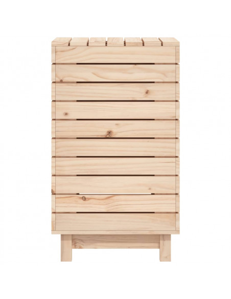 Cesto per Bucato 44x44x76 cm Legno Massello Pino