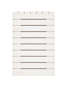 Cesto per Bucato Bianco 88,5x44x66 cm Legno Massello Pino