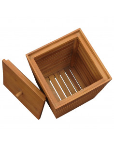 Cesto Portabiancheria 30x30x45 cm in Massello di Teak