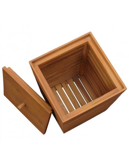 Cesto Portabiancheria 30x30x45 cm in Massello di Teak