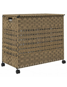Cesto Portabiancheria con Ruote 66x35x60 cm Rattan