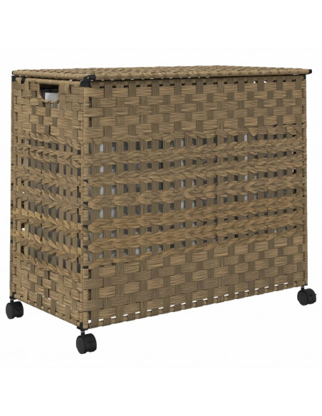 Cesto Portabiancheria con Ruote 66x35x60 cm Rattan