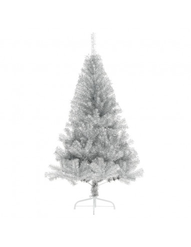 Albero di Natale a Metà con Supporto Argento 150 cm PET