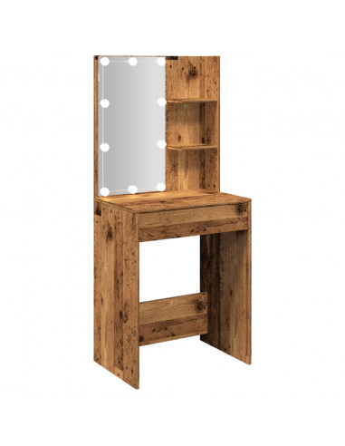 Toeletta con LED Legno Antico 60x40x140 cm