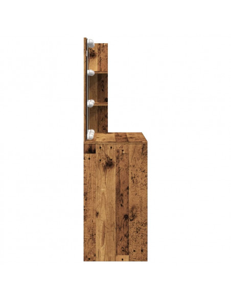 Toeletta con LED Legno Antico 60x40x140 cm