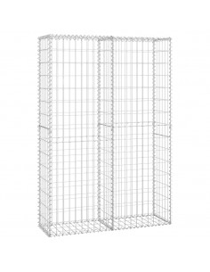 Cesto Gabbione con Coperchio in Filo Zincato 150 x 100 x 30 cm 2