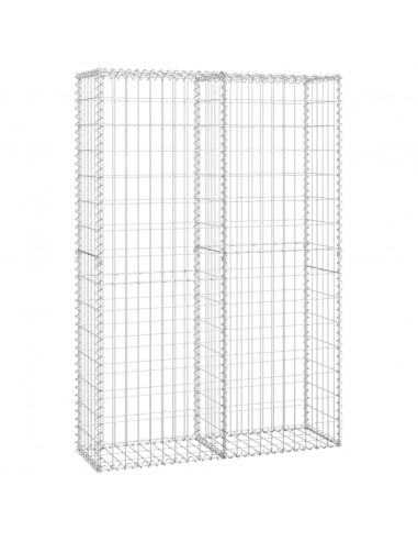 Cesto Gabbione con Coperchio in Filo Zincato 150 x 100 x 30 cm