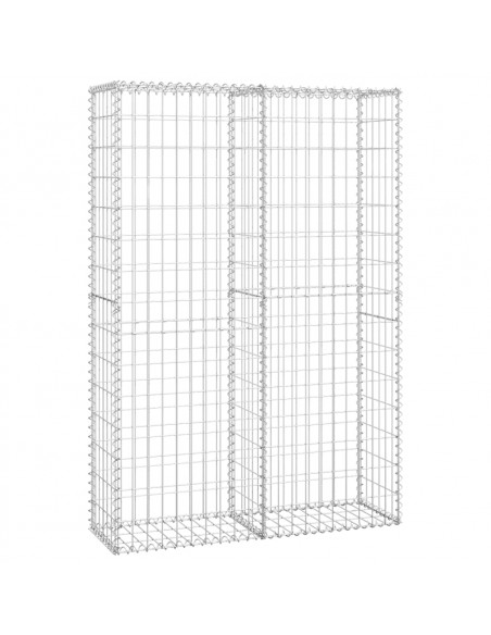 Cesto Gabbione con Coperchio in Filo Zincato 150 x 100 x 30 cm